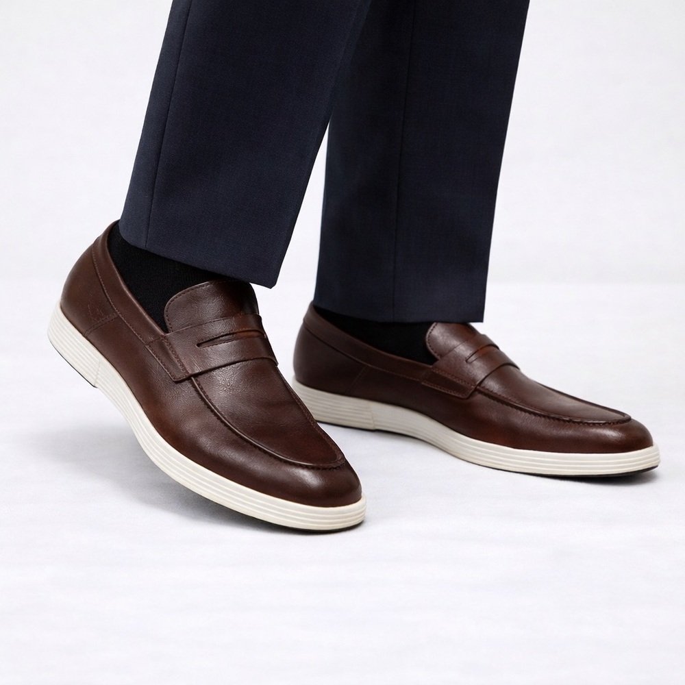 Wolf and Sheperd Made in Portugal Men's Brown Leather Loafers size 11